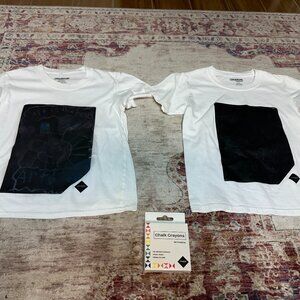 Chalkboard Apparel Kids Set of Two Shirts Draw for Drawing In Very Good Shape